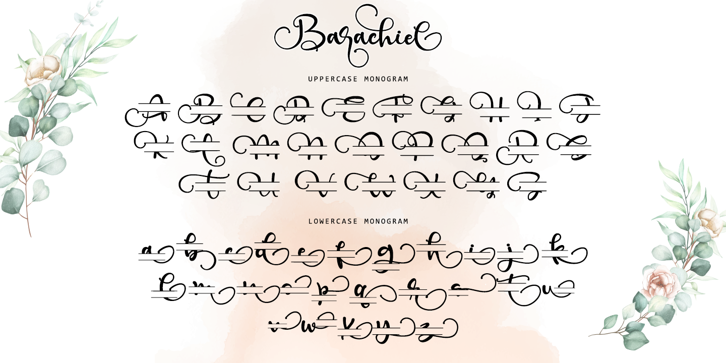 Пример шрифта Barachiel Alternate Monogram